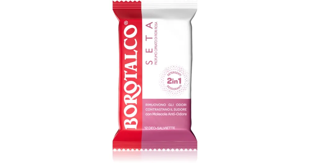 BorotalcoSoft Talc & Pink Flower Deo Wipes frissítő nedves törlőkendők lábakra, testre és hónaljra Vedd meg online