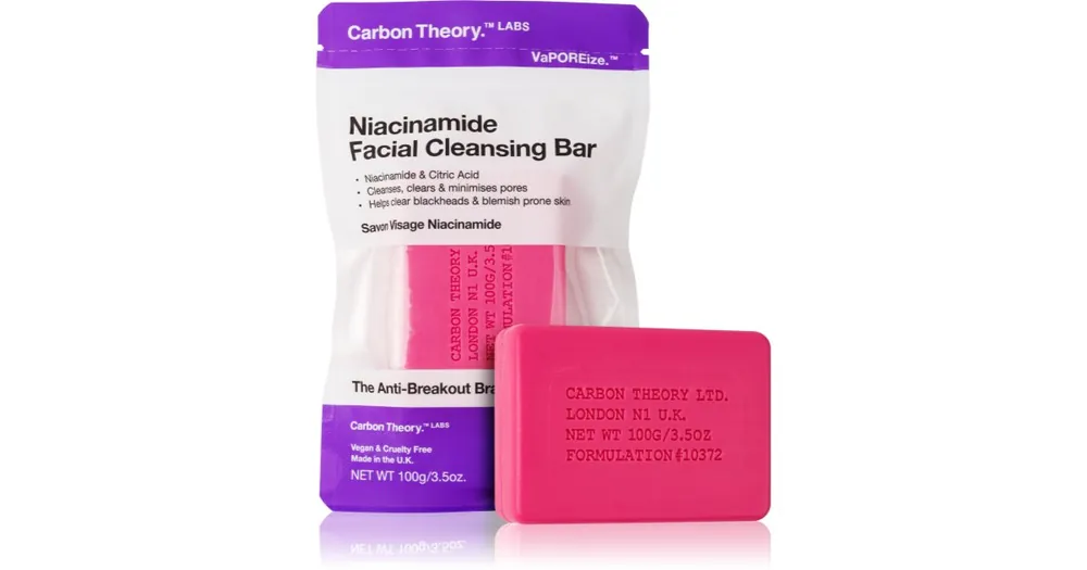 Rendeld meg most Carbon TheoryFacial Cleansing Bar Niacinamide tisztító szappan arcra