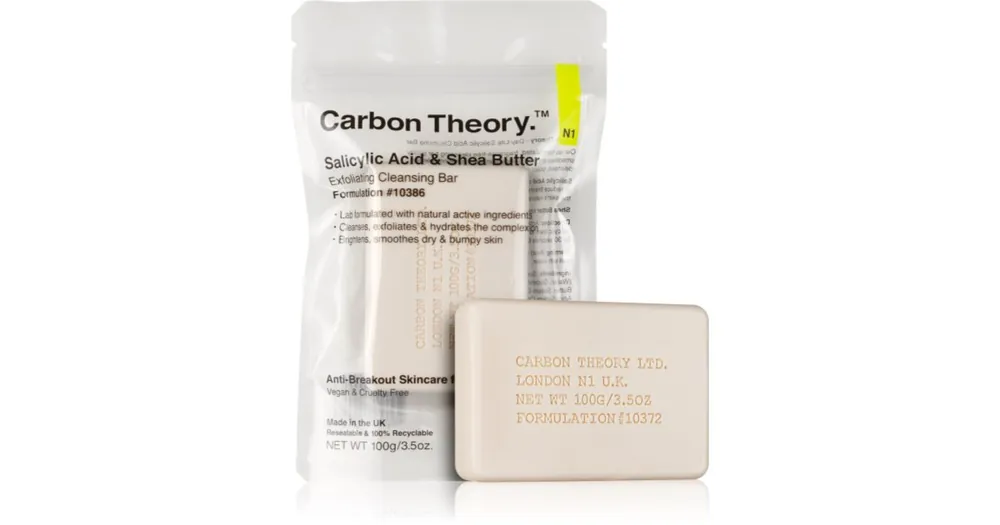 Carbon TheorySalicylic Acid & Shea Butter gyengéd tisztító szappan peeling hatással Ne maradj le