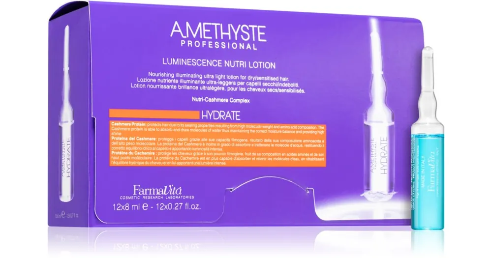 FarmaVitaAmethyste Hydrate balzsam a gyengéd, száraz hajra ampullákban Különleges ajánlat