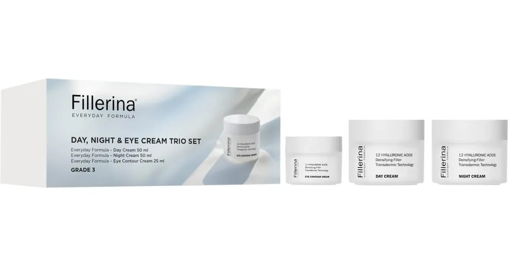 FillerinaEveryday Formula Day, Night & Eye Cream Trio Set szett a ráncok ellen hölgyeknek Végkiárusítás