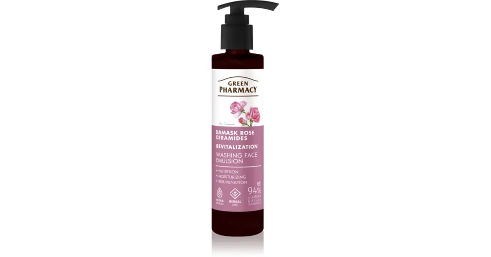 Gyors szállítás Green PharmacyDamask Rose & Ceramides Face Emulsion tisztító emulzió az arcra