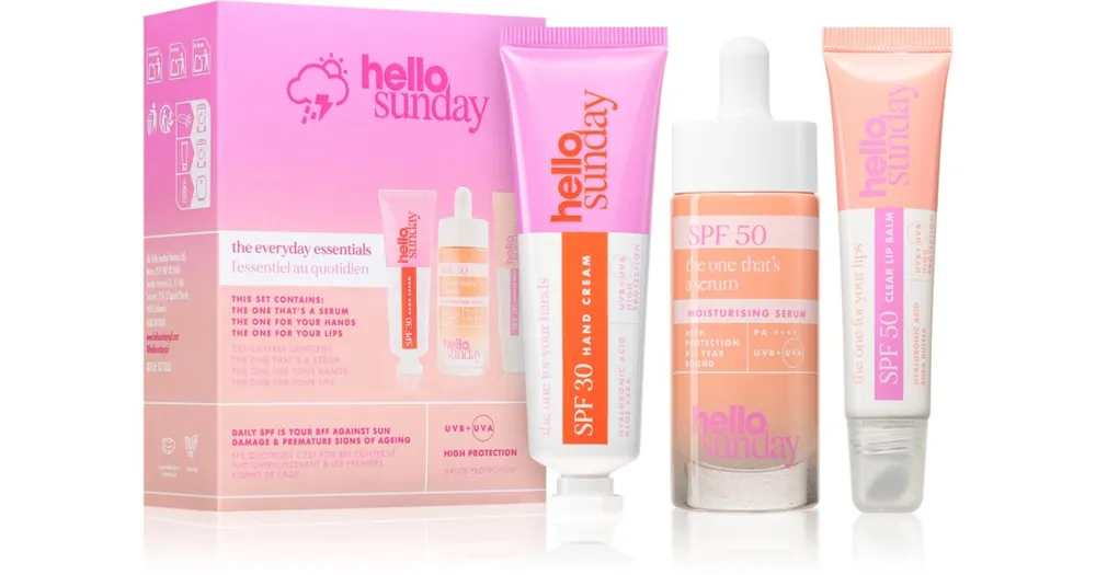 Szezonális akció hello sundaythe everyday essentials szett a ragyogó bőrért