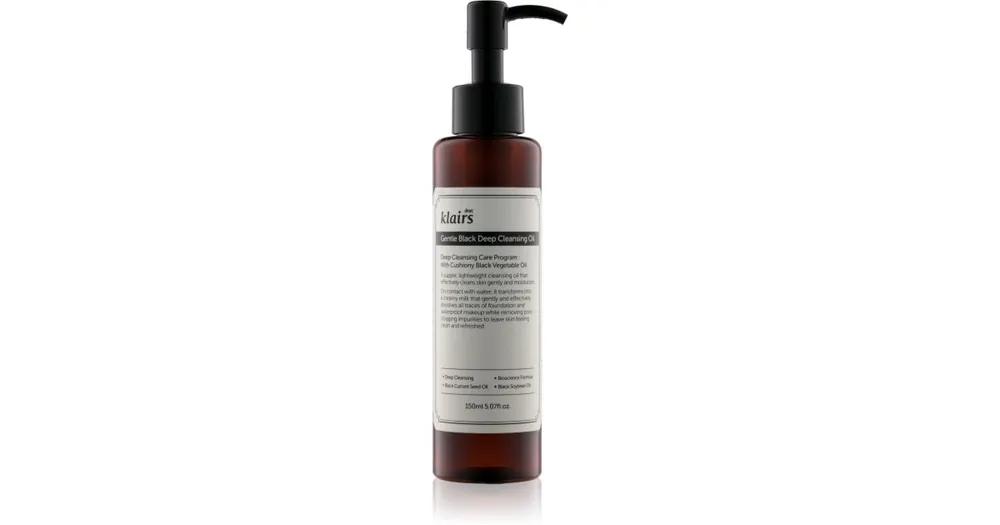 Ajánlat KlairsGentle Black Deep Cleansing Oil mélyen tisztító olaj zsíros bőrre