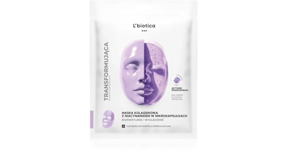 L’bioticaTransforming Collagen Mask with Niacinamide in Microcapsules kollagén maszk az élénk bőrért Outlet