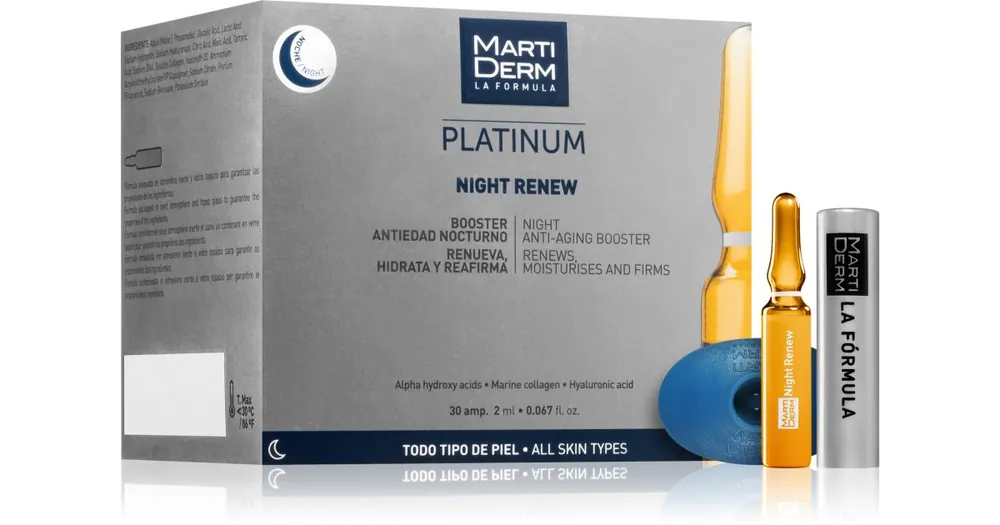 Gyors szállítás MartiDermPlatinum Night Renew éjszakai ránctalanító szérum ampullákban