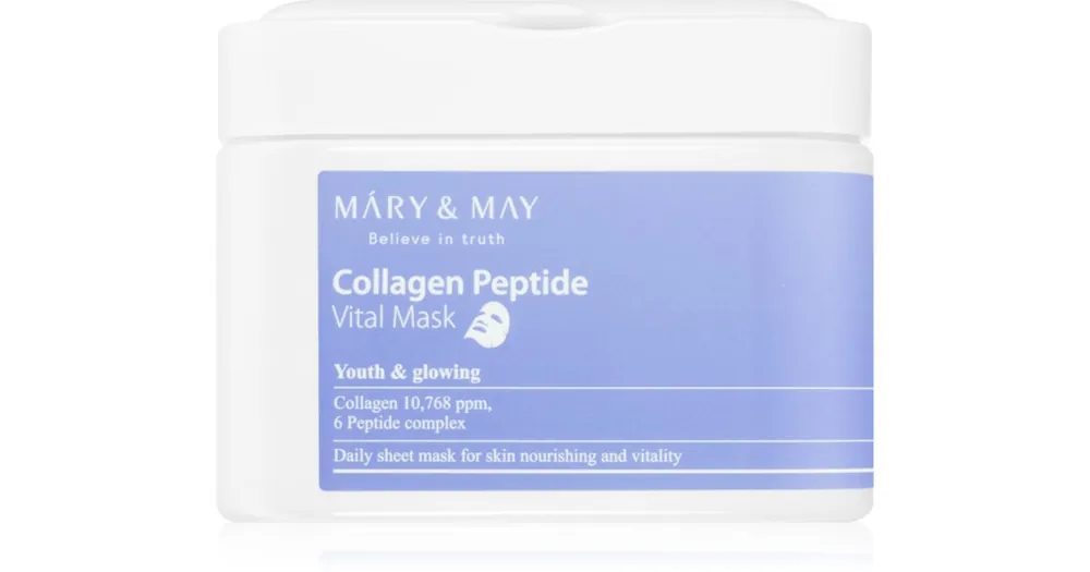Mary&MayCollagen Peptide Vital Mask fátyolmaszk szett ránctalanító hatással Kihagyhatatlan ajánlat