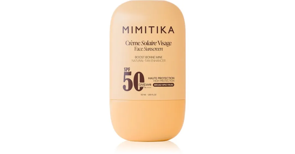 MimitikaSun Face Sunscreen SPF50 ápoló arckrém barnulás elősegítésére Szuper akció