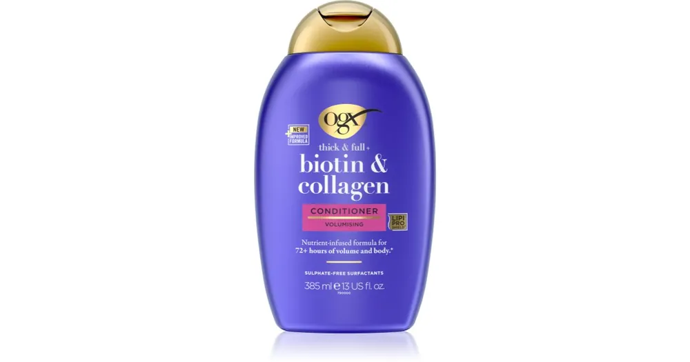 Kedvezményes ár OGXBiotin & Collagen dúsító kondicionáló a hajtérfogat növelésére