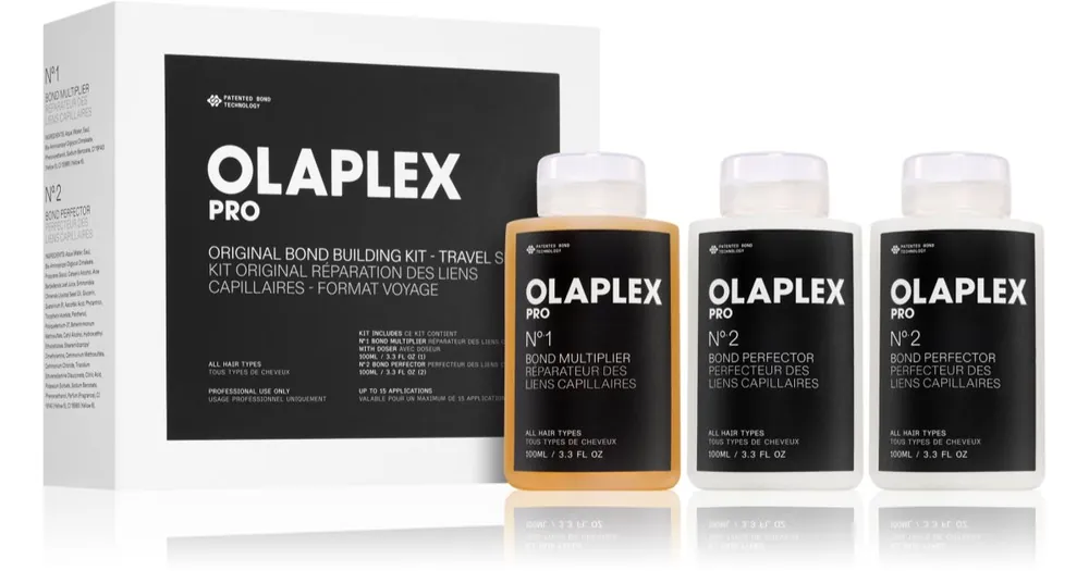 Vásárlói kedvenc OlaplexSet Bond Building Kit Travel Size hajkúra a kémiailag kezelt hajra