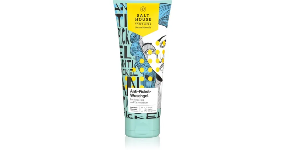 Legkelendőbb Salt HouseNatural Minerals Anti-pimple Skin Care arctisztító és szemfestéklemosó gél pattanások ellen