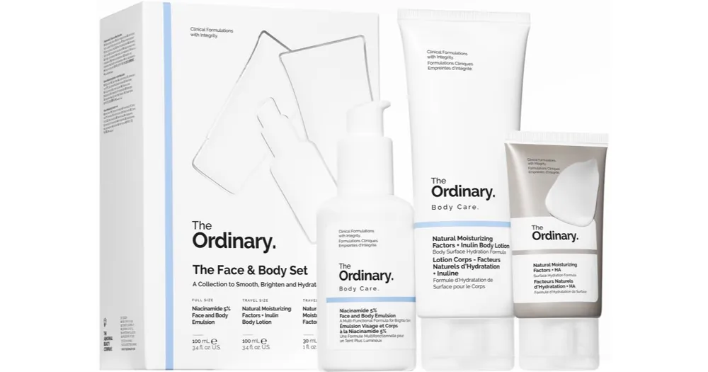 Biztonságos fizetés The OrdinaryThe Face & Body Set ajándékszett testre és arcra