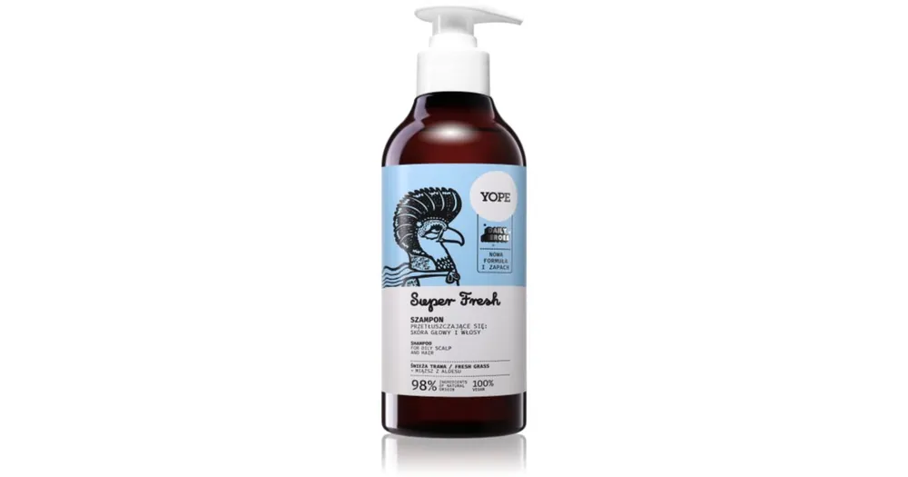 Különleges ajánlat YopeDaily Heroes Fresh Shampoo Fresh Grass frissítő sampon zsíros hajra és fejbőrre