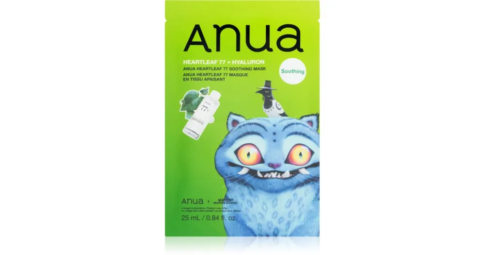 AnuaK-Pop Demon Hunters Heartleaf 77% Soothing Mask hidratáló gézmaszk nyugtató hatással Rendeld meg most