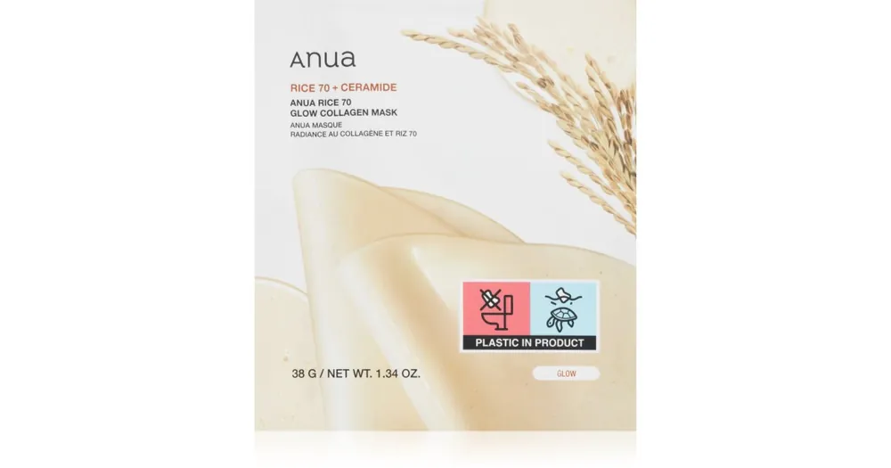 Gyors szállítás AnuaRice 70% + Ceramide Glow Collagen Mask élénkítő arcmaszk kollagénnel