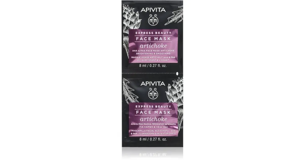 ApivitaExpress Beauty Brightening Face Mask Artichoke intenzív hidratáló maszk A.H.A.-val (Alpha Hydroxy Acids) Alacsony ár