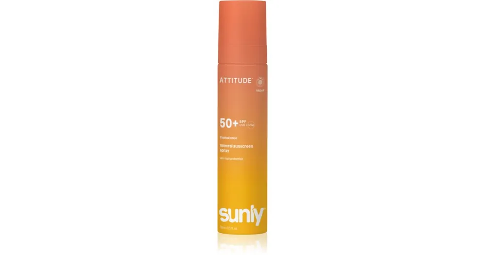 AttitudeSunly Tropical Coco ásványi napozó spray SPF 50+ Biztonságos vásárlás