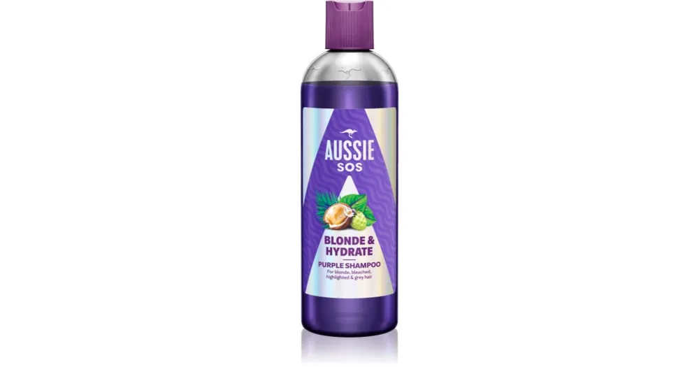Azonnali szállítás AussieSOS Blonde & Hydrate lila tonizáló sampon szőke hajra