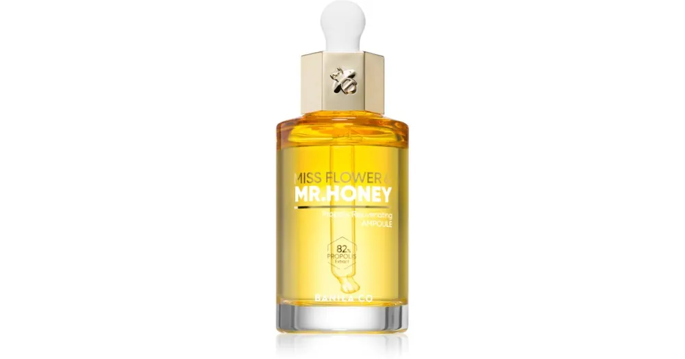 Banila Co.Miss Flower & Mr. Honey Propolis Rejuvenating intenzív fiatalító szérum a bőr kisimításáért és a pórusok minimalizásáért Végkiárusítás