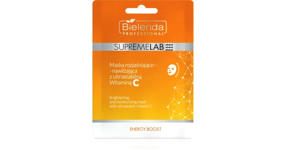 Bielenda ProfessionalSupremelab Energy Boost fehérítő gézmaszk C vitamin Szuper akció