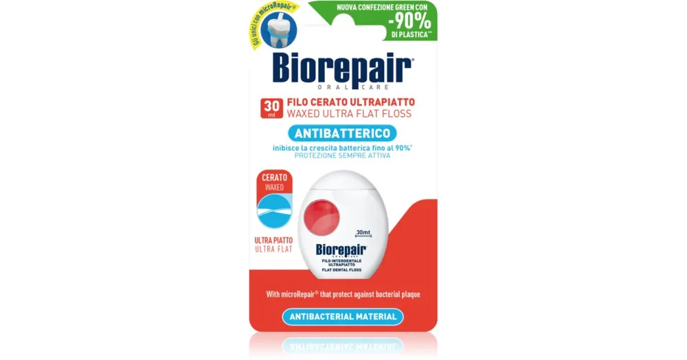 BiorepairDental Floss Waxed Ultra Flat viaszos fogselyem érzékeny fogakra Azonnal elérhető