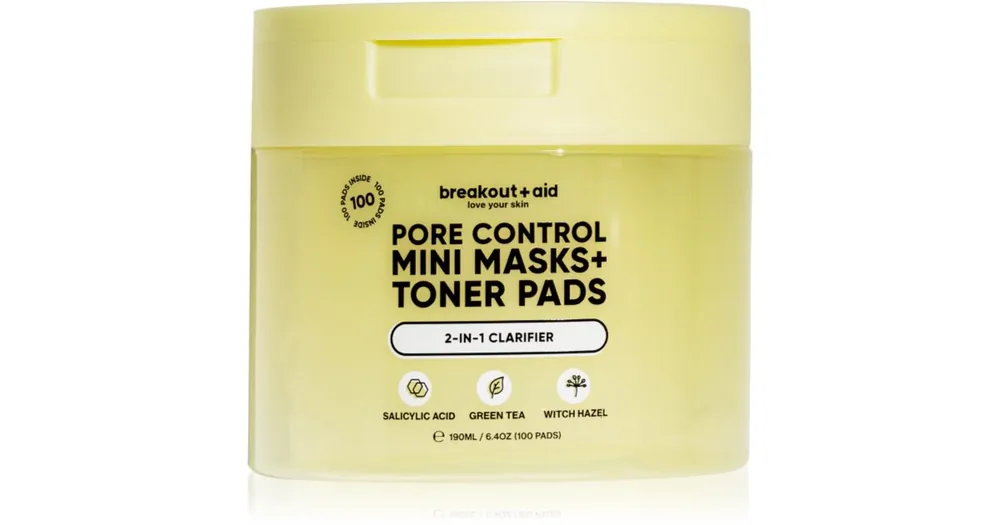 breakout + aidPore Control Mini Masks + Toner Pads tonizáló párnák szalicilsavval Szezonális akció