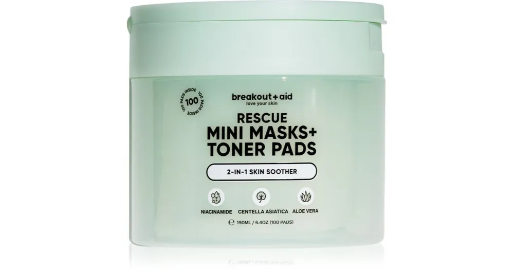 Vedd meg most breakout + aidMini Masks+Toner Pads Rescue tonizáló párnák az arcbőr megnyugtatására