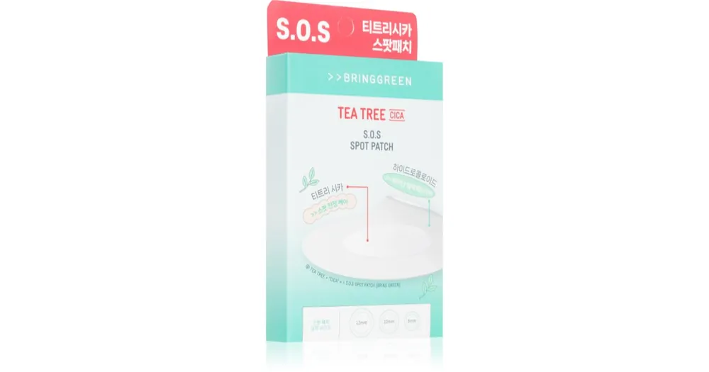 BRINGGREENTea Tree Cica SOS Spot Patch tapasz problémás bőrre nyugtató hatással Árcsökkenés