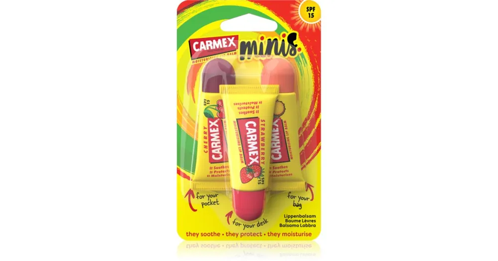 Bestseller CarmexMinis utazási készlet a száraz ajkakra SPF 15