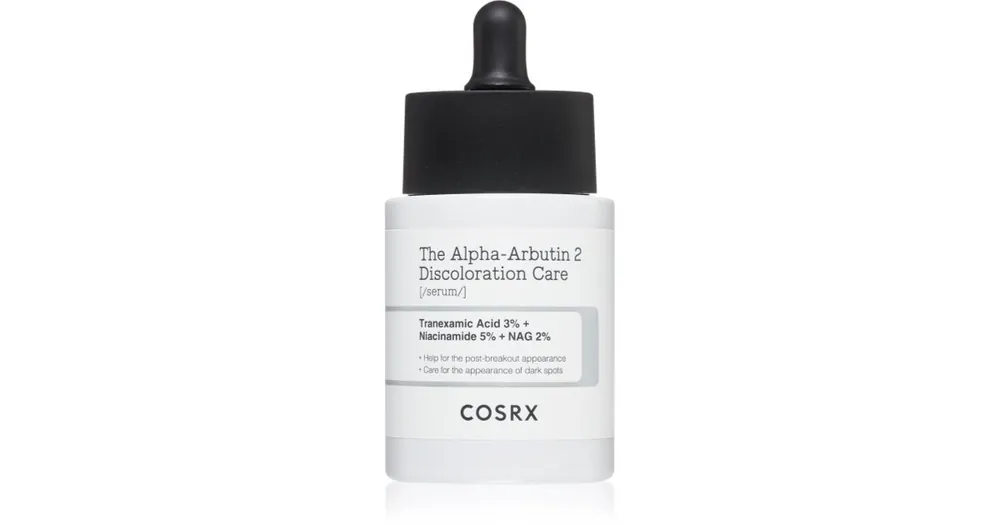 Csak ma CosrxThe Alpha-Arbutin 2 Discoloration Care szérum a hiperpigmentációs bőrre