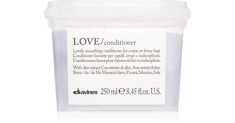 DavinesEssential Haircare LOVE Smoothing Conditioner kisimító kondicionáló a rakoncátlan és töredezett hajra Olcsó