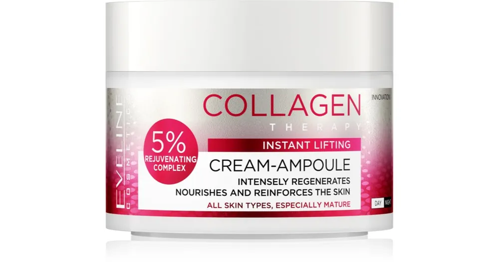 Csak ma Eveline CosmeticsCream-Ampoule Collagen intenzíven tápláló krém lifting hatással