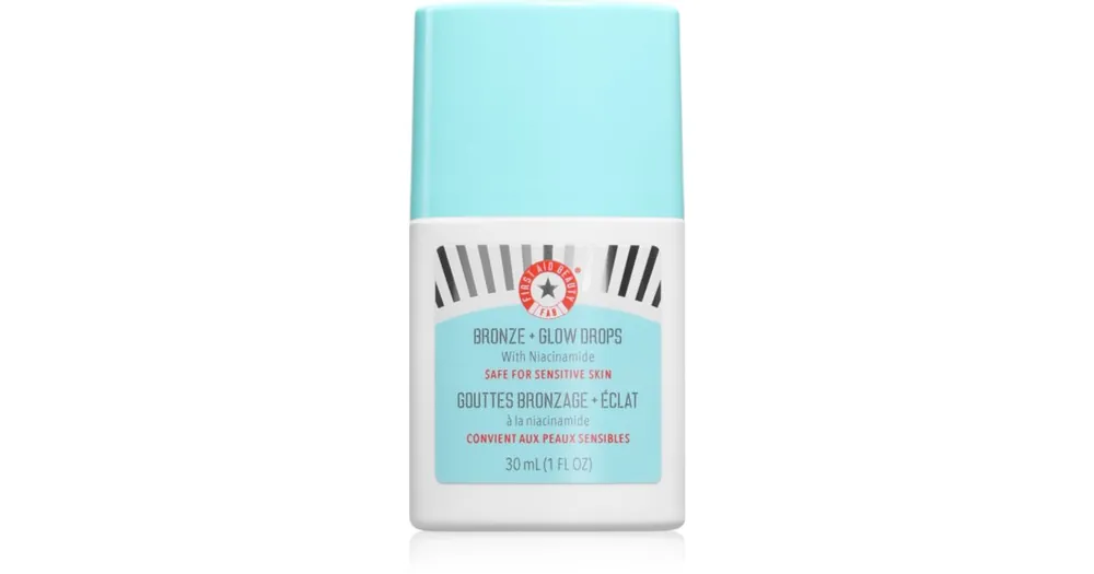 First Aid BeautyBronze + Glow Drops hidrátáló bronzosító szérum az egységes tónusú bőrért Biztonságos fizetés