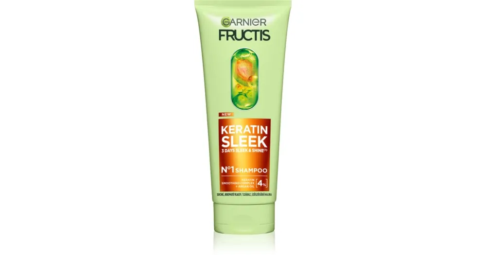 GarnierFructis Keratin Sleek sampon száraz és gyenge hajra Kedvezményes ár