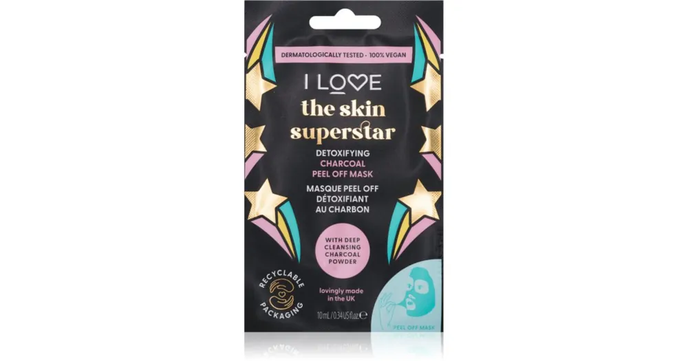 I LoveSkin Superstar tisztító és detoxikáló maszk aktív szénnel Bestseller