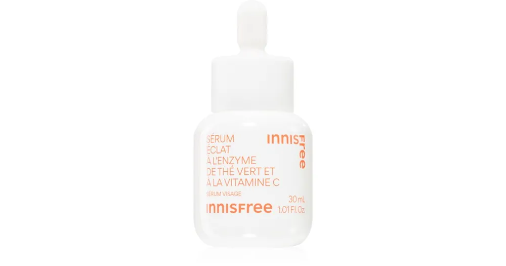 Csak ma innisfreeGreen Tea Enzyme Vitamin C Brightening Serum bőrélénkítő szérum C-vitaminnal egységesíti a bőrszín tónusait