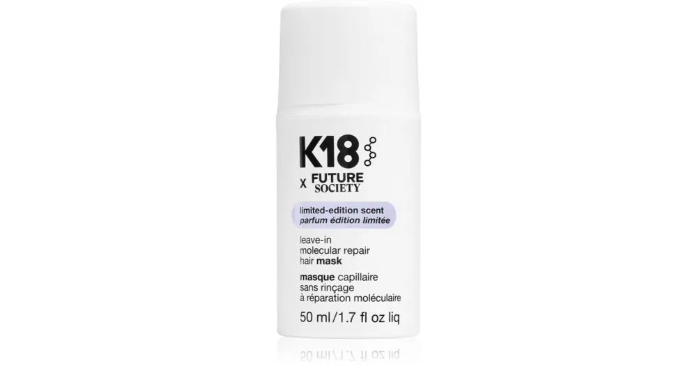 K18Future x Society Leave-in Molecular Repair Hair Mask intenzív fiatalító maszk szőkített, festett és vegyileg kezelt hajra Ajánlat