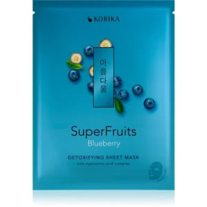 Végkiárusítás KORIKASuperFruits Blueberry - Detoxifying Sheet Mask Méregtelenítő arcmaszk