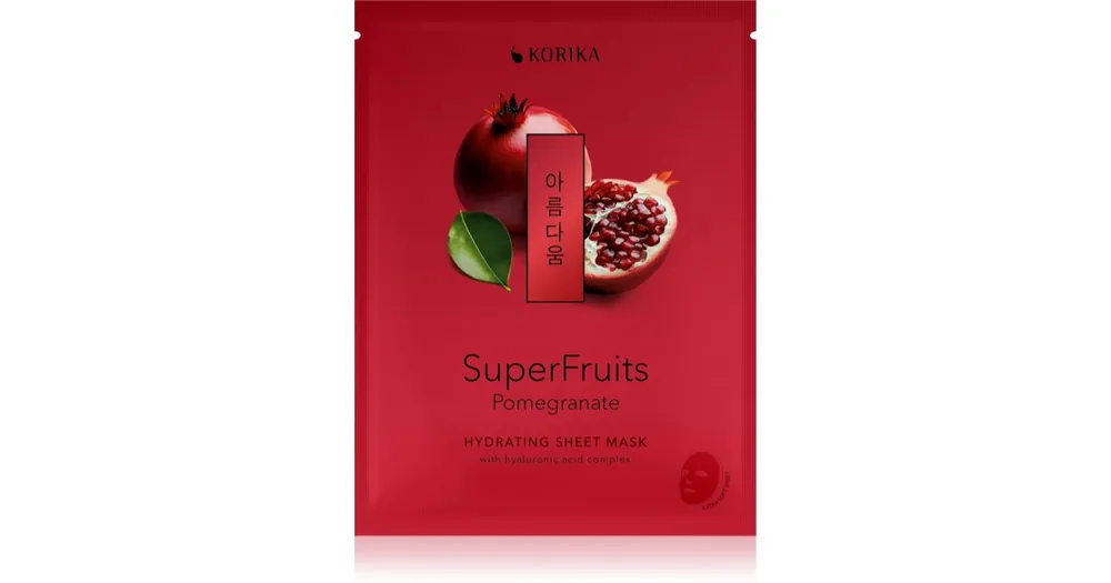 KORIKASuperFruits Pomegranate - Hydrating Sheet Mask hidratáló gézmaszk Végkiárusítás
