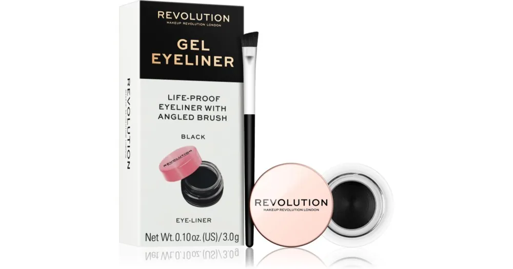 RevolutionGel Eyeliner Pot tartós zselés szemceruza ecsettel Gyors kiszállítás
