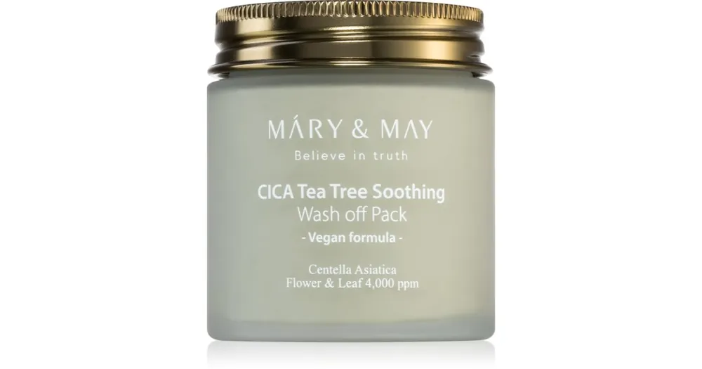 Legkelendőbb Mary&MayCica Tea Tree Soothing tisztító maszk agyaggal az arcbőr megnyugtatására