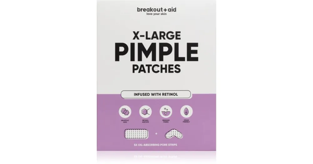 breakout + aidPimple Patches X-Large helyi ápolás pattanásos bőrre retinollal Árengedmény
