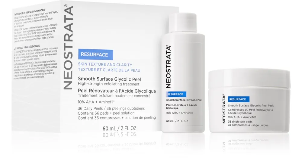 NeoStrataResurface Smooth Surface Glycolic Peel egylépéses peeling otthoni használatra A.H.A.-val (Alpha Hydroxy Acids) Vedd meg most