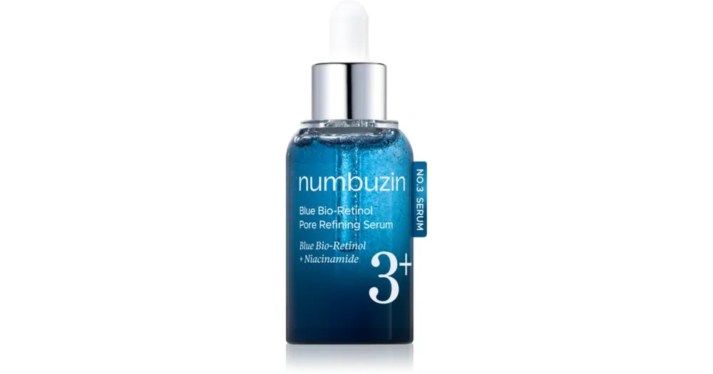 NumbuzinNo. 3 Blue Bio-Retinol Pore Refining Serum bőrfeszesítő szérum az arcra a bőr kisimításáért és a pórusok minimalizásáért Csak ma