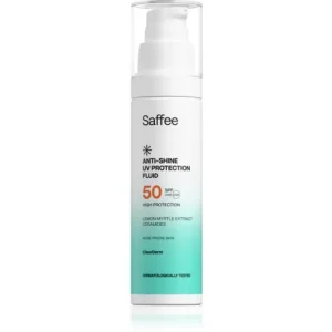 Akció SaffeeClearDerm Anti-shine UV Protection Fluid SPF 50 bőrvédő folyadék az aknéra hajlamos zsíros bőrre