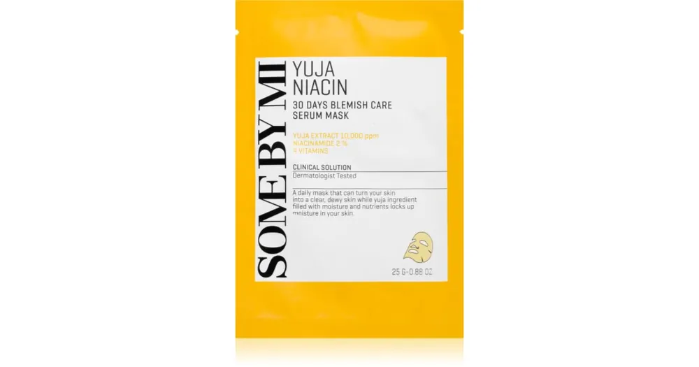 Kiárusítás Some By MiYuja Niacin Blemish Care Serum Mask fehérítő gézmaszk zsíros és problémás bőrre