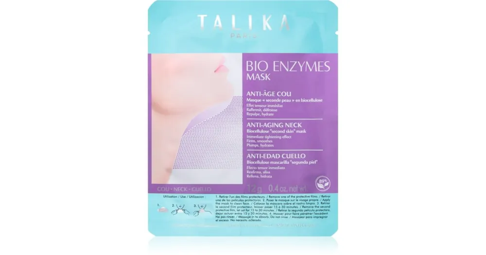 TalikaBio Enzymes Anti-Aging Neck Mask arcmaszk feszesítő hatással Azonnali szállítás