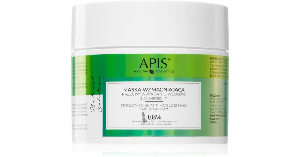 Apis Natural CosmeticsNatural Solution 3% Baicapil erősítő maszk kihullásra hajlamos, legyengült hajra Expressz szállítás