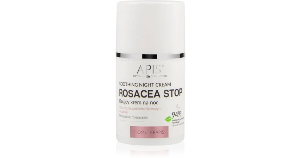 Biztonságos fizetés Apis Natural CosmeticsRosacea-Stop nyugtató éjszakai krém Érzékeny, bőrpírra hajlamos bőrre