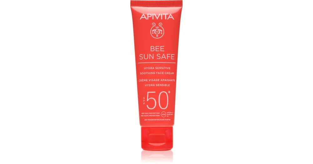 Gyors szállítás ApivitaBee Sun Safe Hydra Sensitive Soothing Face Cream SPF50+ nyugtató és hidratáló krém SPF 50+